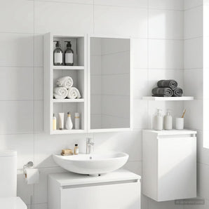 Dulap de perete pentru baie Alb 20 x 10 x 50 cm Lemn prelucrat