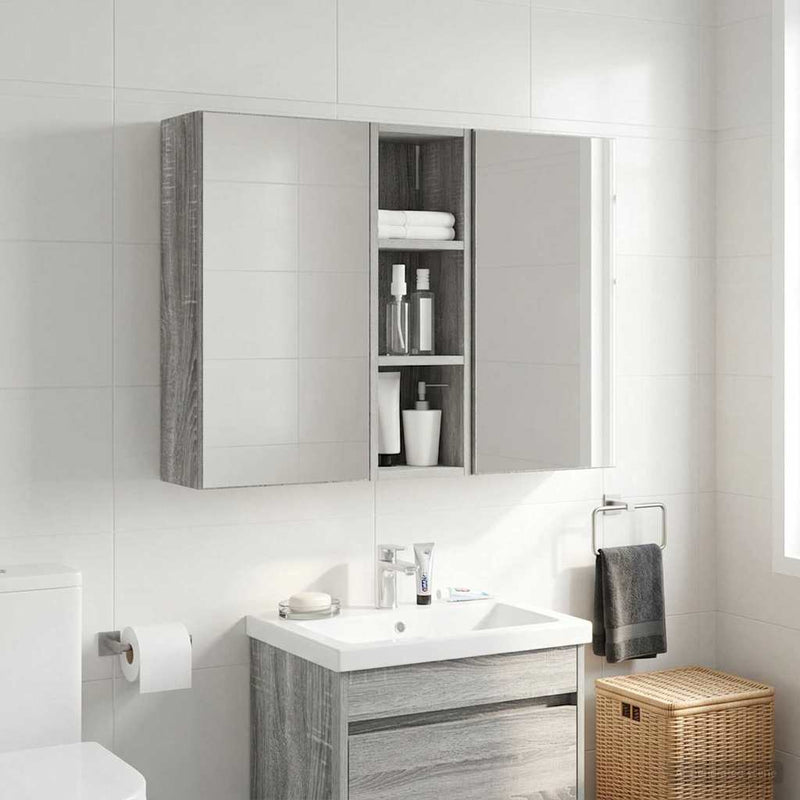 Dulap de perete pentru baie Sonoma gri 20 x 16 x 62,5 cm