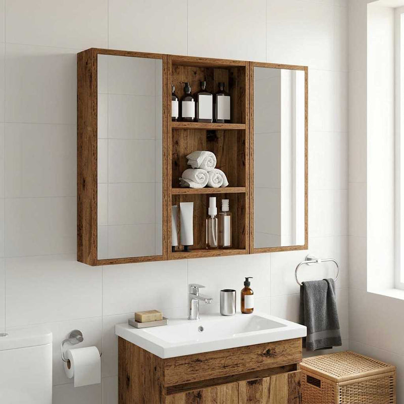 Dulap de perete pentru baie Lemn vechi 30 x 10 x 60,5 cm