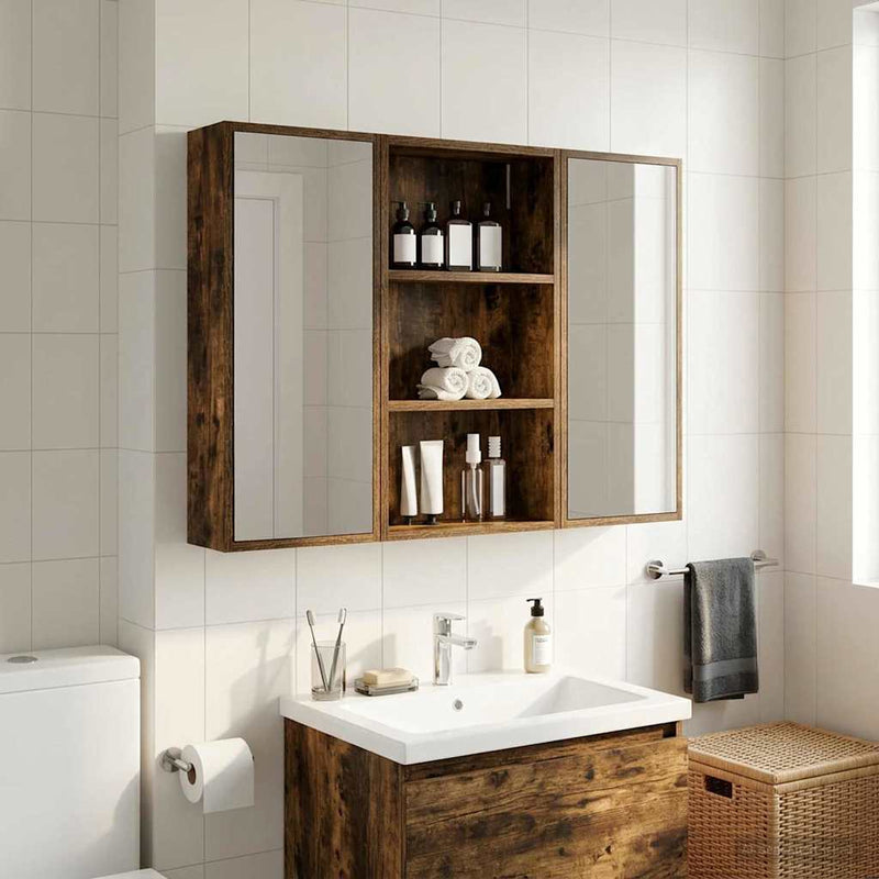 Dulap de perete pentru baie Stejar Afumat 40 x 14 x 70 cm