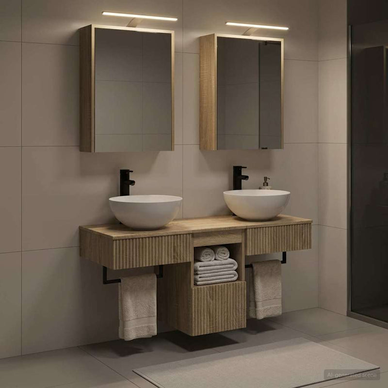 Set dulap baie 5 buc. Stejar Sonoma Lemn prelucrat