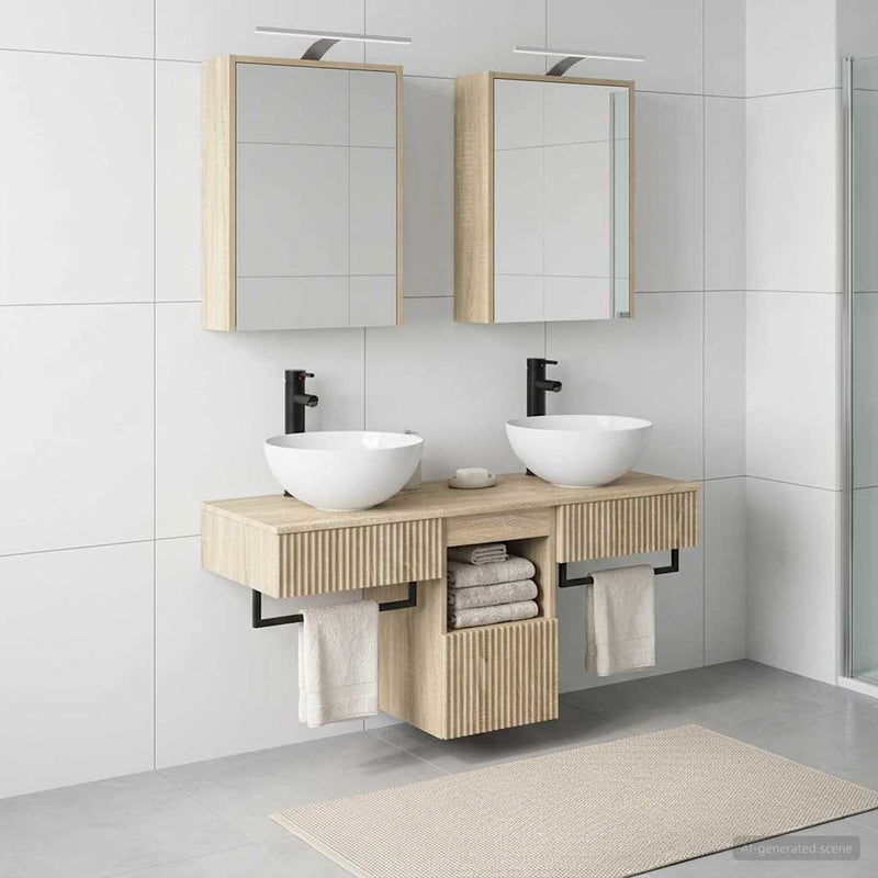 Set dulap baie 5 buc. Stejar Sonoma Lemn prelucrat