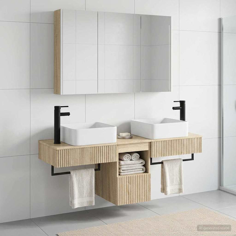 Set dulap baie 4 buc. Stejar Sonoma Lemn prelucrat