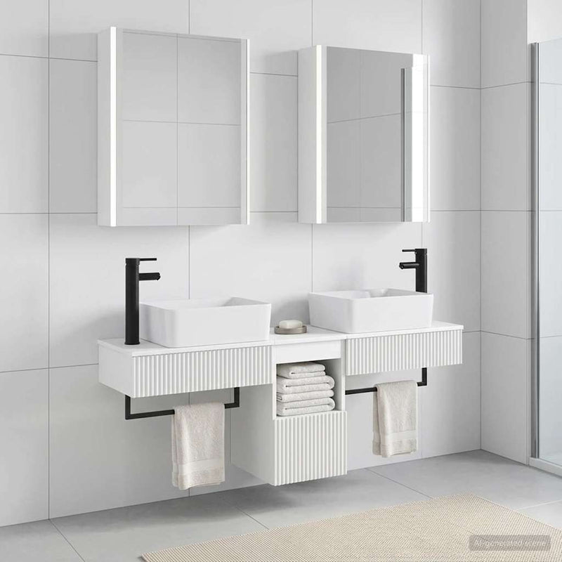 Set dulap baie 5 buc. Alb Lemn prelucrat