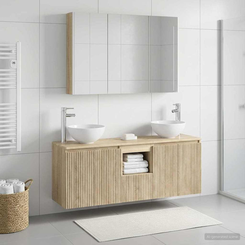 Set dulap baie 4 buc. Stejar Sonoma Lemn prelucrat