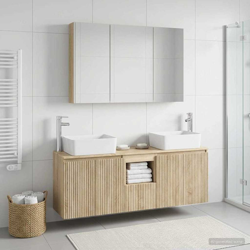 Set dulap baie 4 buc. Stejar Sonoma Lemn prelucrat