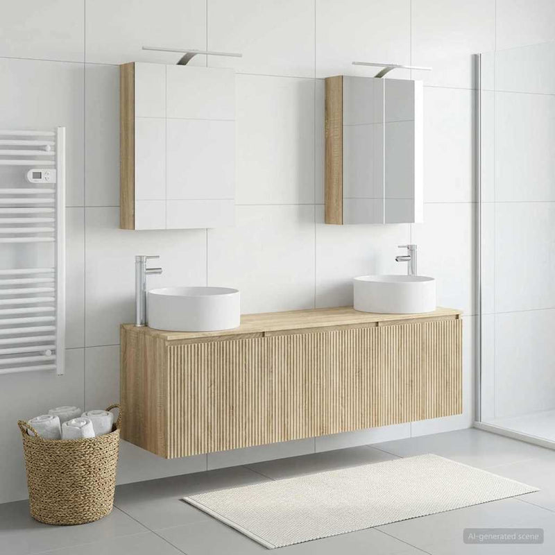 Set dulap baie 5 buc. Stejar Sonoma Lemn prelucrat