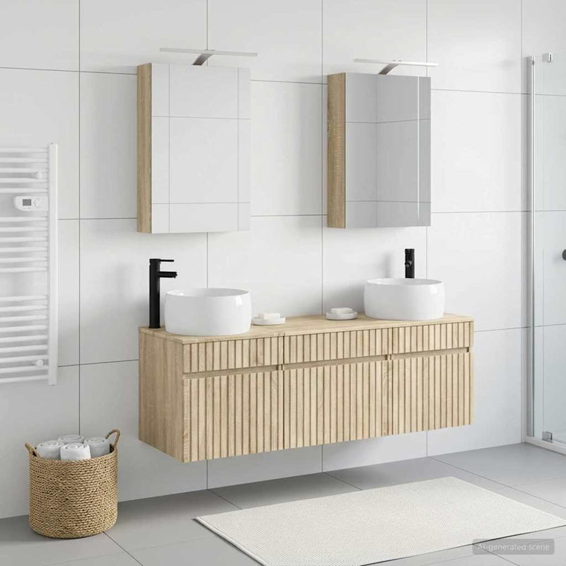 Set dulap baie 5 buc. Stejar Sonoma Lemn prelucrat