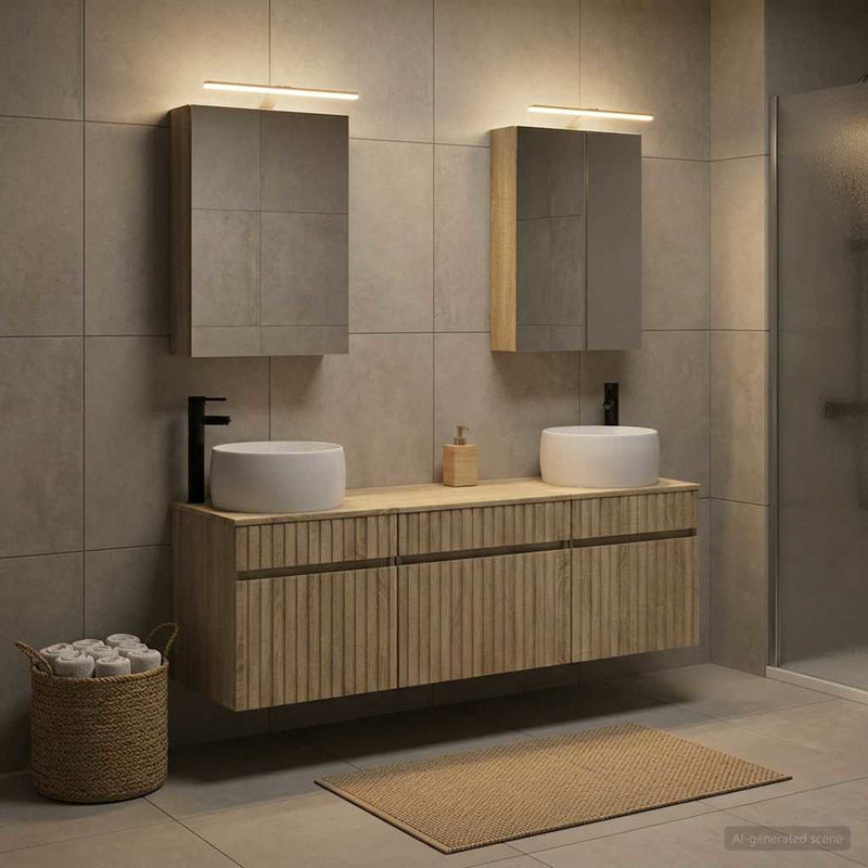 Set dulap baie 5 buc. Stejar Sonoma Lemn prelucrat