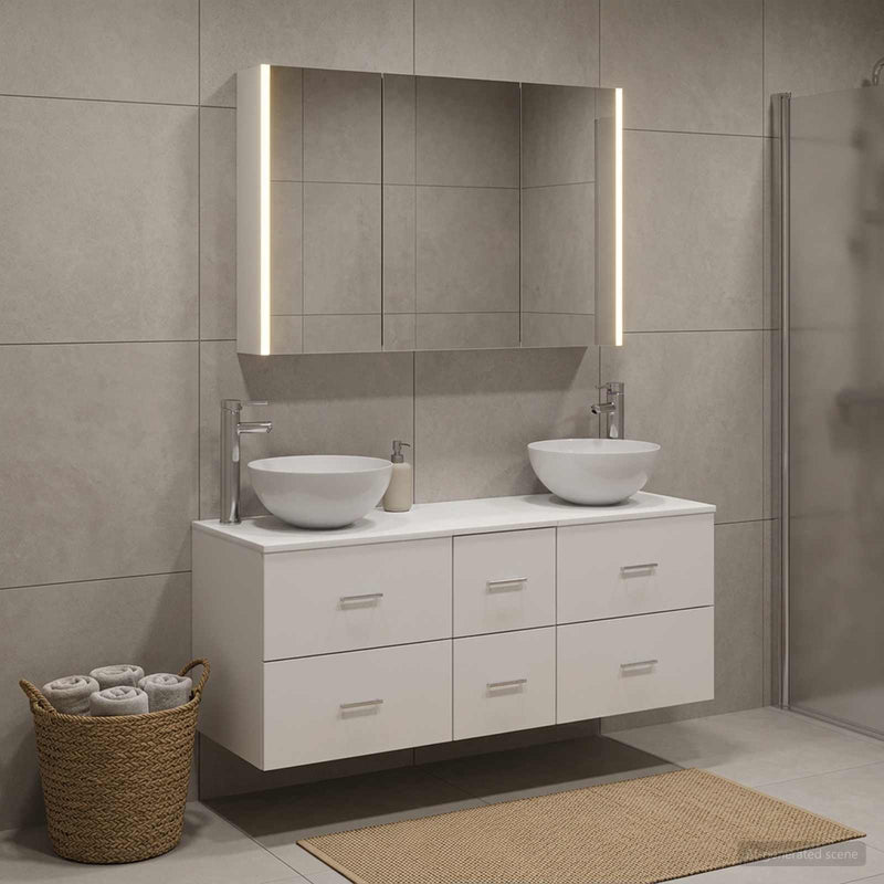 Set de mobilier pentru baie 4 buc. Alb Lemn prelucrat și sticlă
