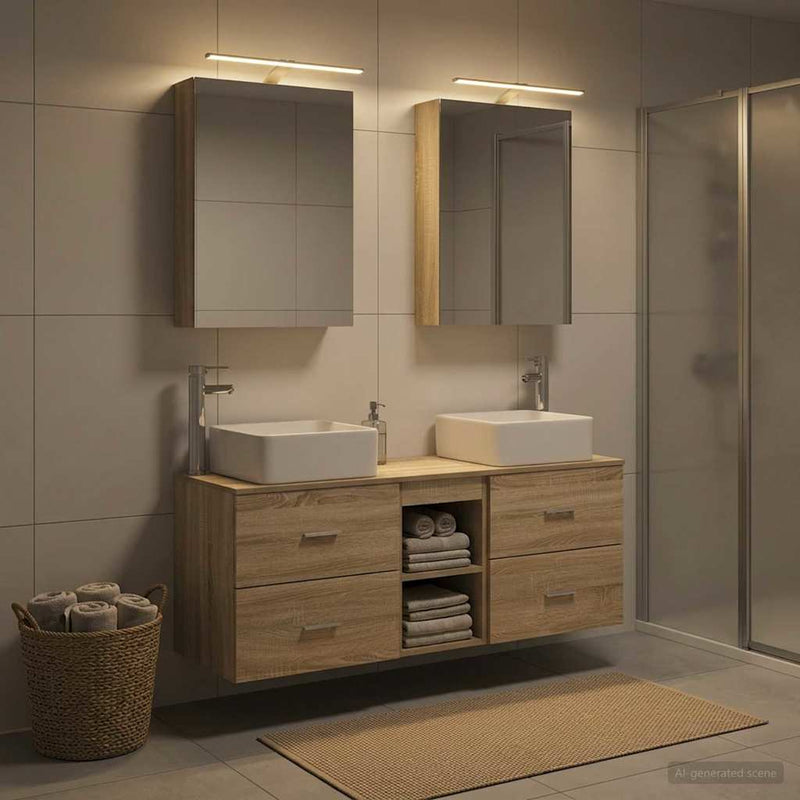 Set de mobilier pentru baie 5 buc. Stejar Sonoma