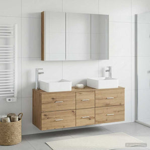 Set de mobilier pentru baie 4 buc. Stejar Artizanal