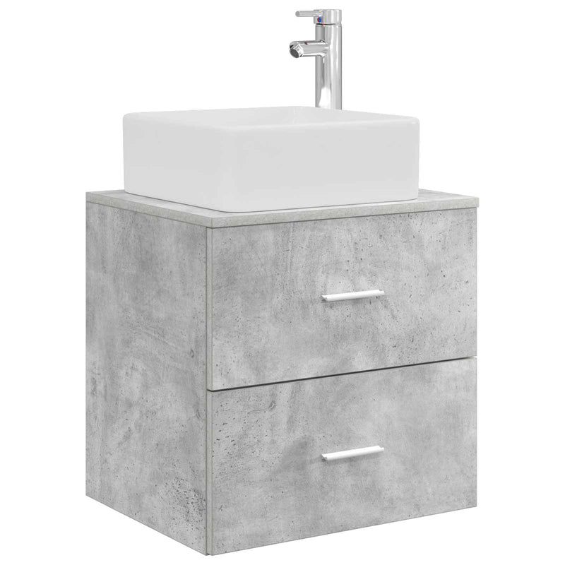 Set de mobilier pentru baie 5 buc. Gri Beton