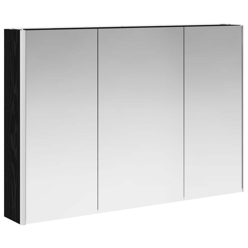Set de mobilier pentru baie 4 buc. Stejar Negru