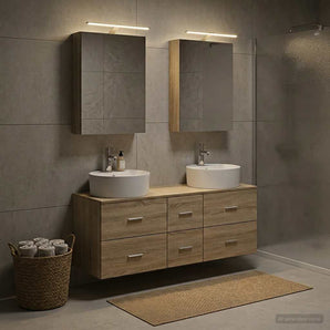 Set de mobilier pentru baie 5 buc. Stejar Sonoma