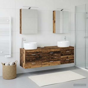 Set de mobilier pentru baie 5 buc. Lemn vechi