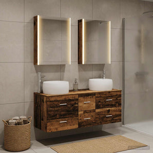 Set de mobilier pentru baie 5 buc. Lemn vechi