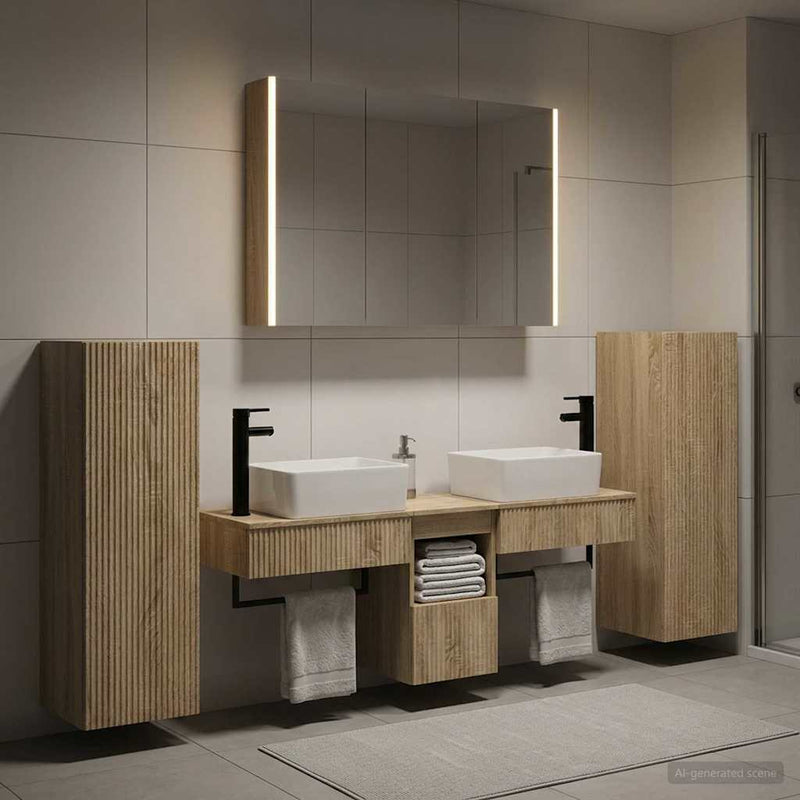 Set de mobilier pentru baie 6 buc. Stejar Sonoma