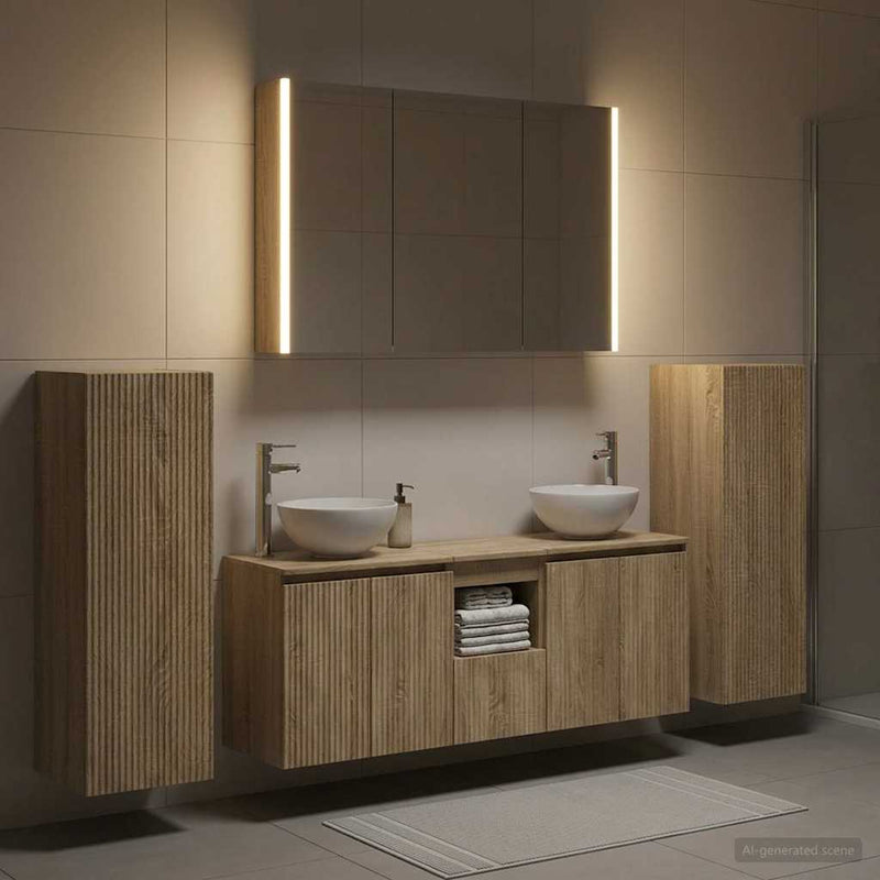Set de mobilier pentru baie 6 buc. Stejar Sonoma