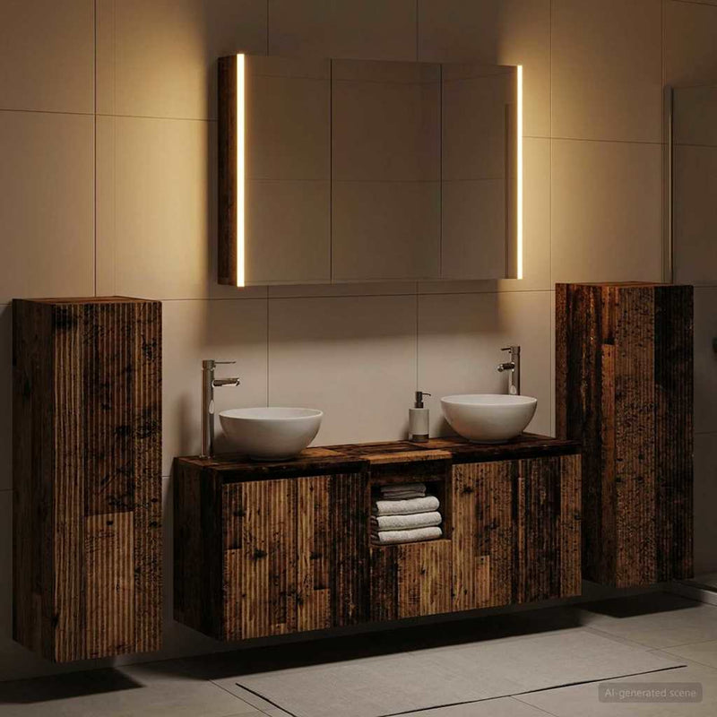 Set de mobilier pentru baie 6 buc. Lemn vechi