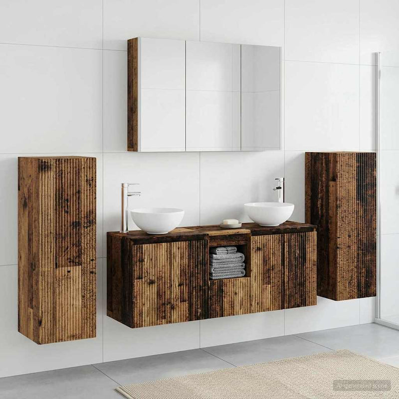 Set de mobilier pentru baie 6 buc. Lemn vechi