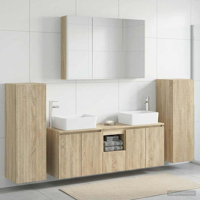 Set de mobilier pentru baie 6 buc. Stejar Sonoma