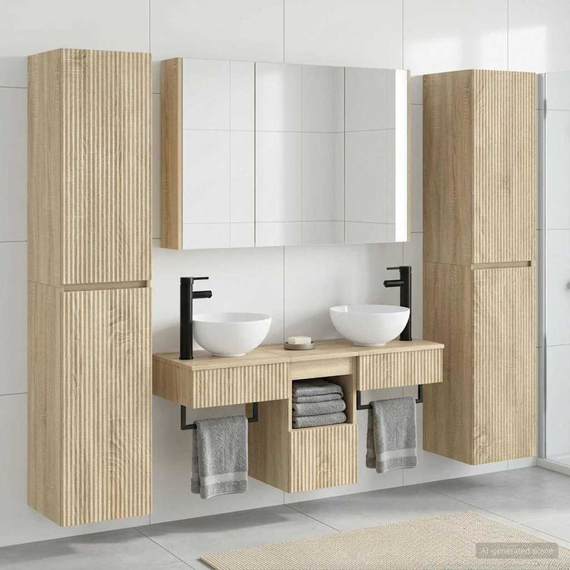 Set de mobilier pentru baie 6 buc. Stejar Sonoma