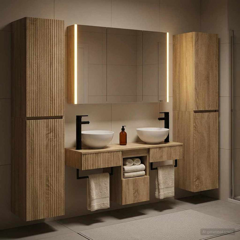 Set de mobilier pentru baie 6 buc. Stejar Sonoma