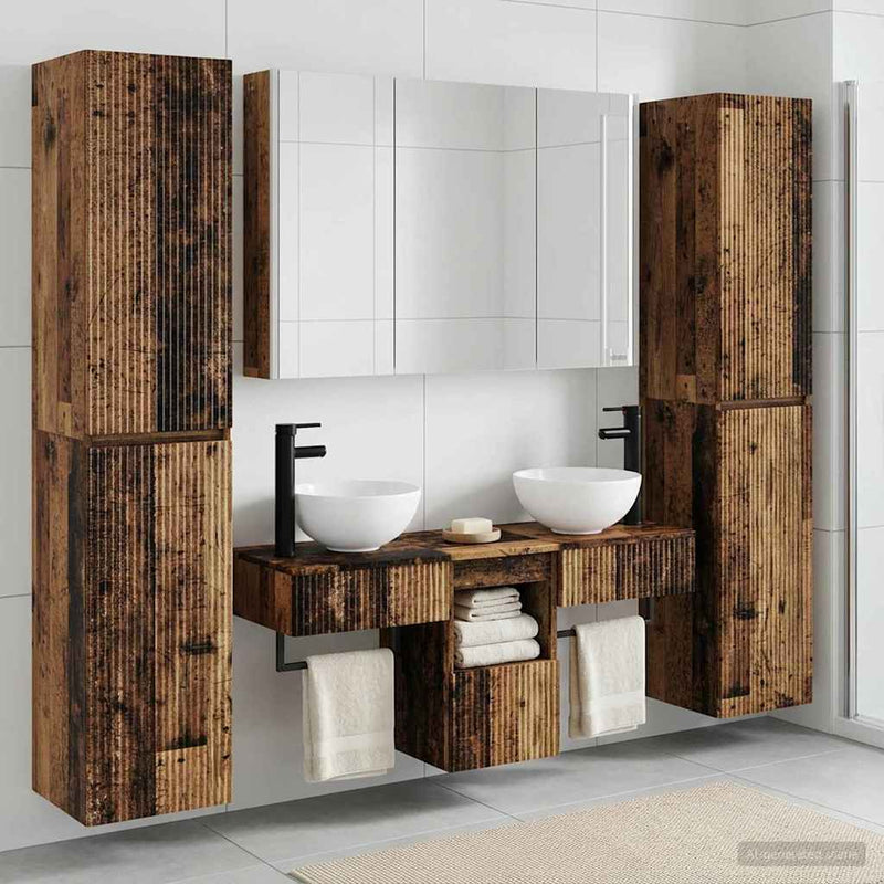 Set de mobilier pentru baie 6 buc. Lemn vechi