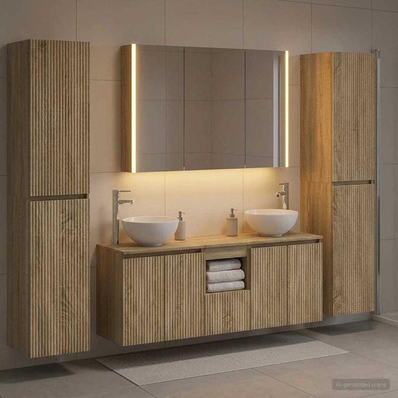 Set de mobilier pentru baie 6 buc. Stejar Sonoma