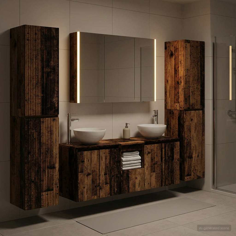 Set de mobilier pentru baie 6 buc. Lemn vechi