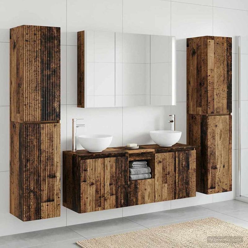 Set de mobilier pentru baie 6 buc. Lemn vechi