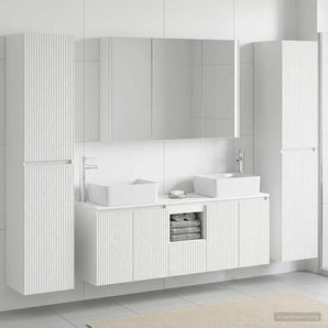 Set de mobilier pentru baie 6 buc. Alb Lemn prelucrat și sticlă