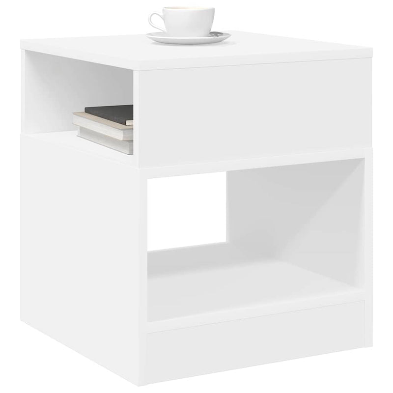 Masă laterală Alb 40,5 x 40 x 45 cm Lemn prelucrat