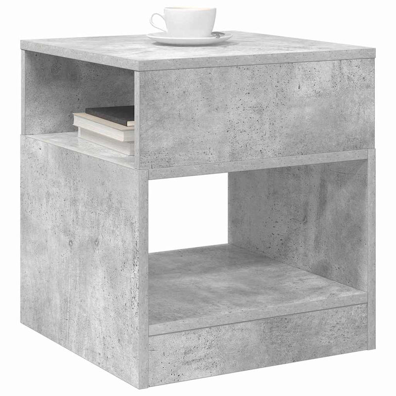 Masă laterală 2 buc. Gri din beton 40,5 x 40 x 45 cm