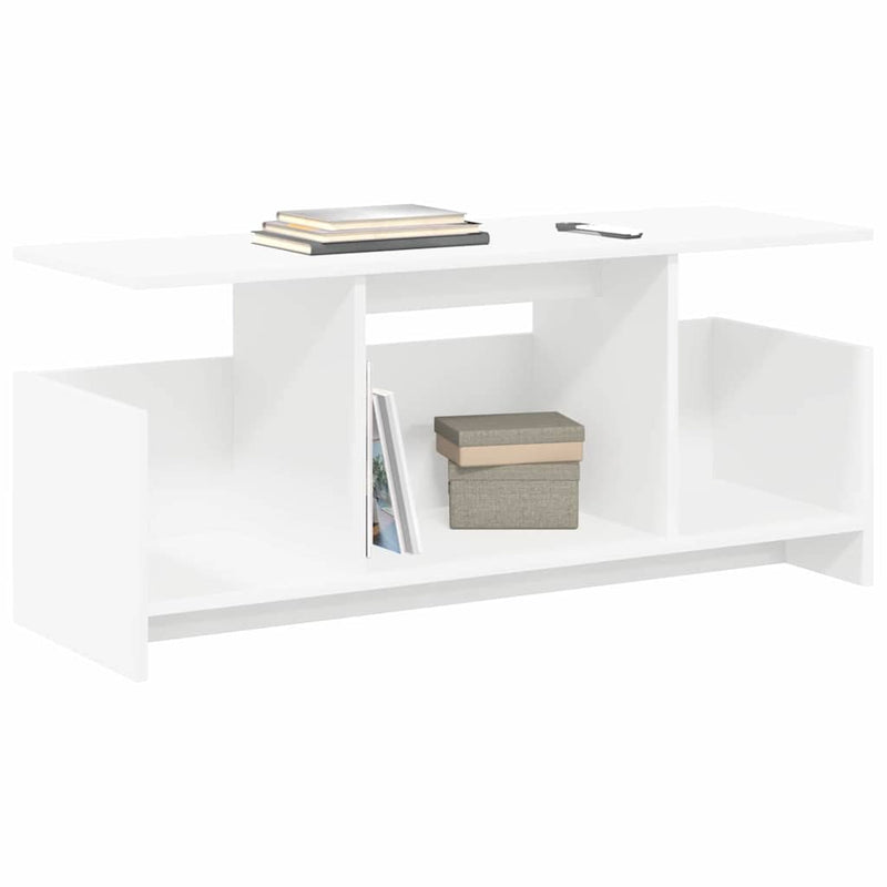 Support TV 102 x 35 x 45 cm Alb Lemn prelucrat