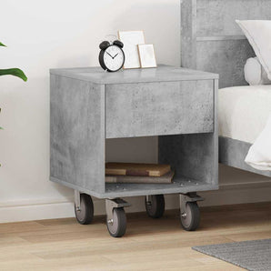 Noptieră Gri din beton 40,5 x 40 x 48 cm Lemn prelucrat