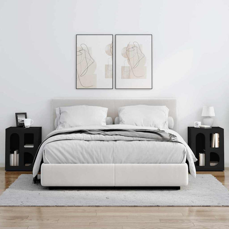 Noptieră ELST 2 buc. Negru 40 x 35 x 50 cm Lemn prelucrat
