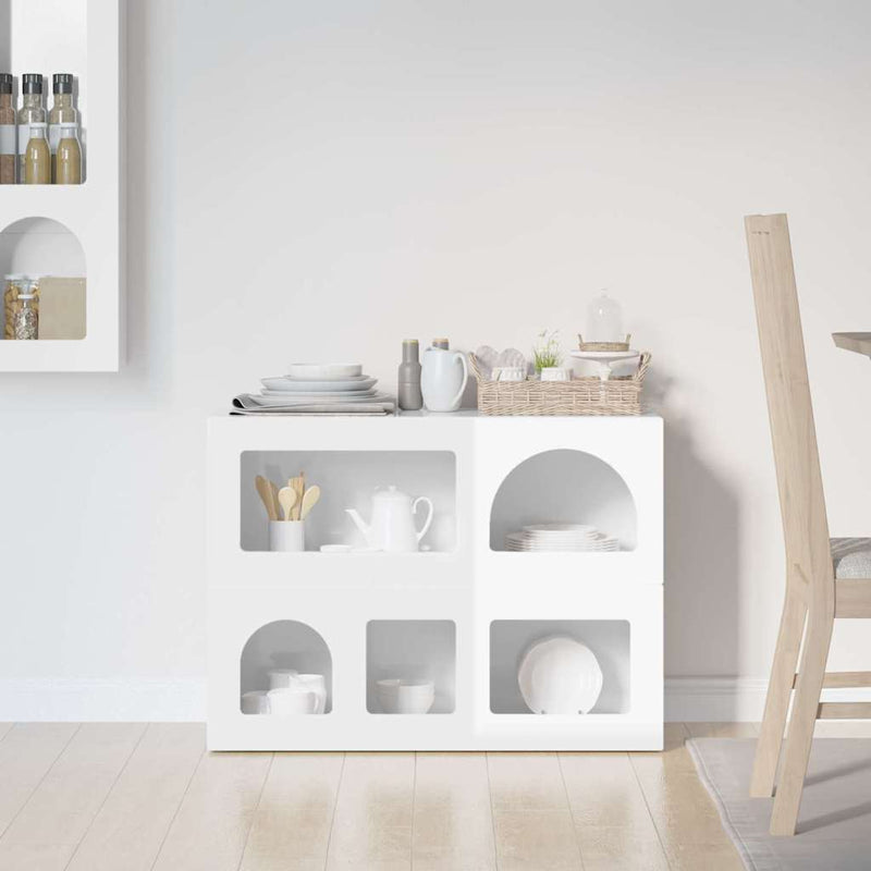 Bufet ELST Alb lucios 80.5 x 35 x 59 cm Lemn prelucrat
