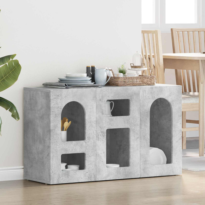 Bufet ELST Gri din beton 100 x 35 x 59 cm Lemn prelucrat