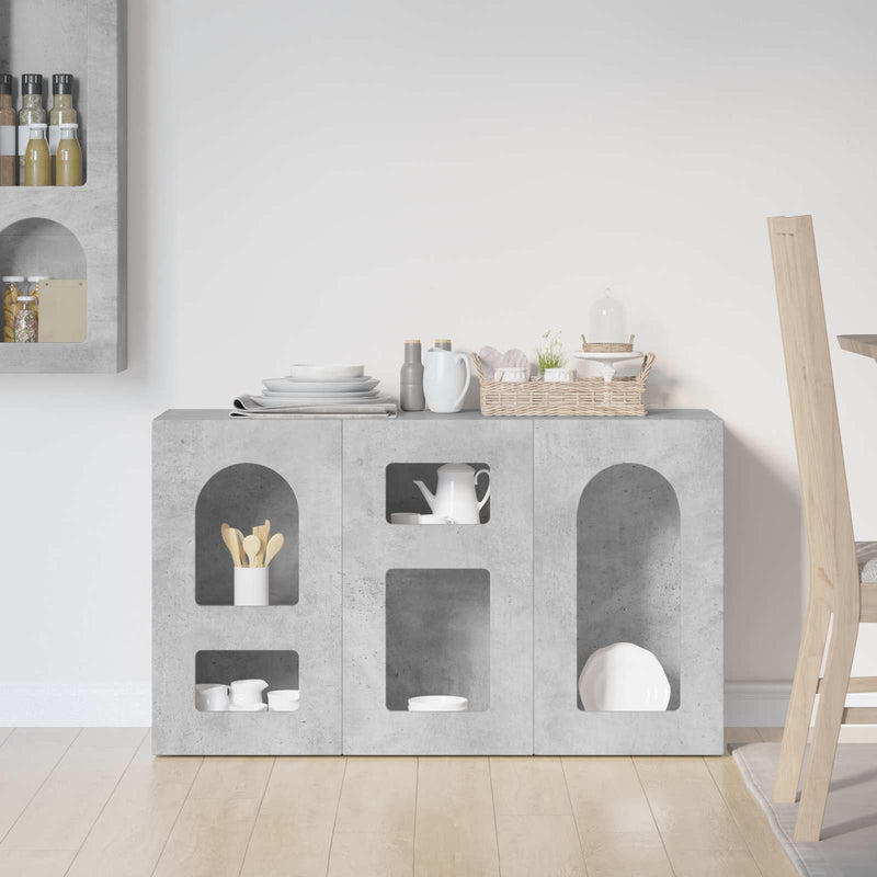 Bufet ELST Gri din beton 100 x 35 x 59 cm Lemn prelucrat