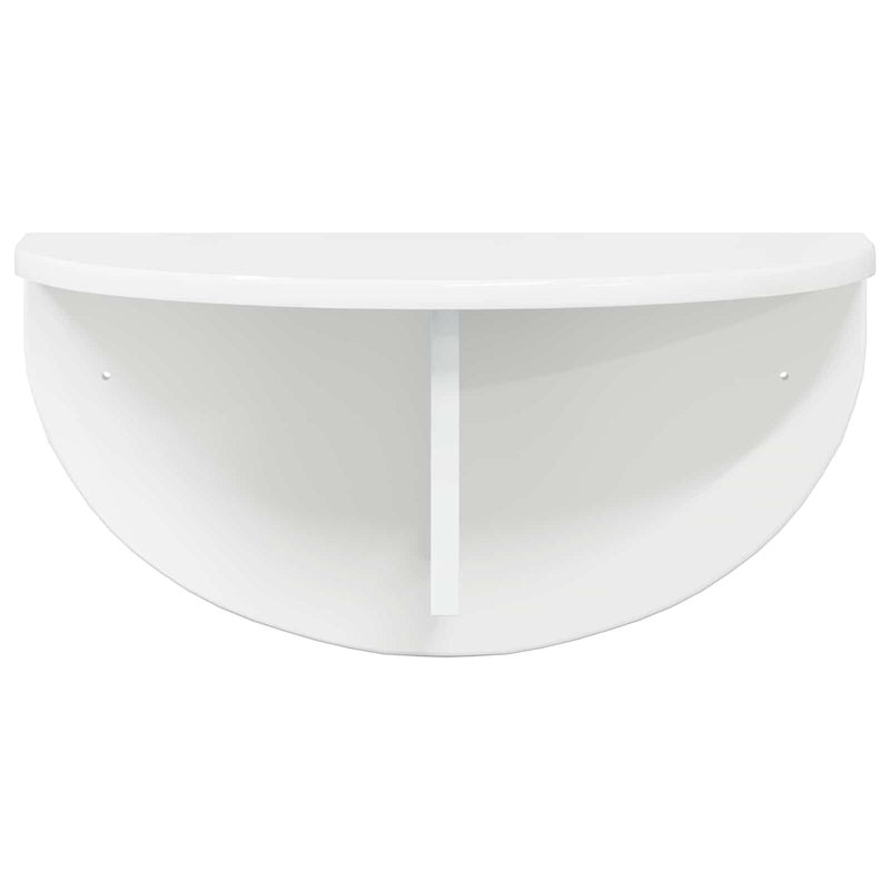 Raft de perete 2 buc. Alb lucios 48 x 24 x 24 cm Lemn prelucrat