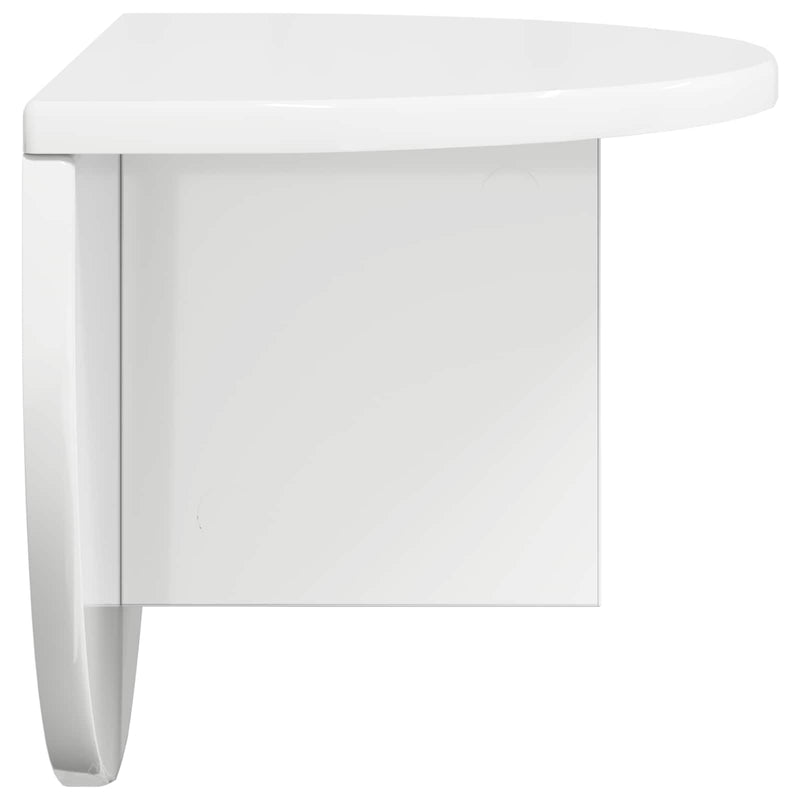 Raft de perete 2 buc. Alb lucios 48 x 24 x 24 cm Lemn prelucrat