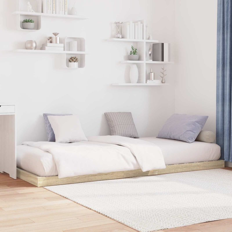 Cadru de pat de podea Sonoma 75 x 190 cm Lemn prelucrat