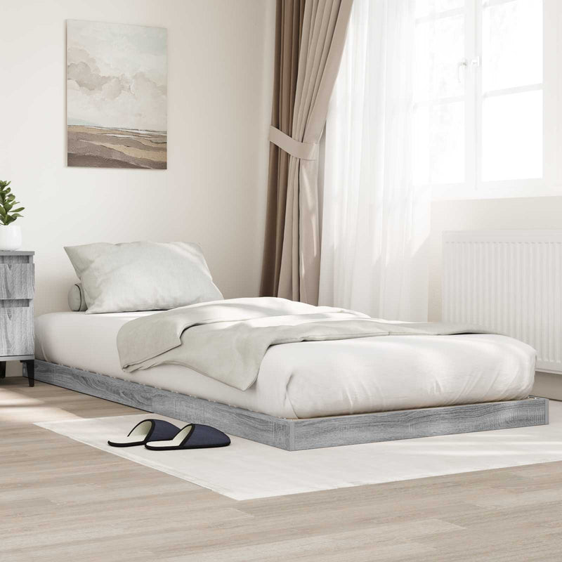 Cadru de pat de podea Gri Sonoma 80 x 200 cm Lemn prelucrat
