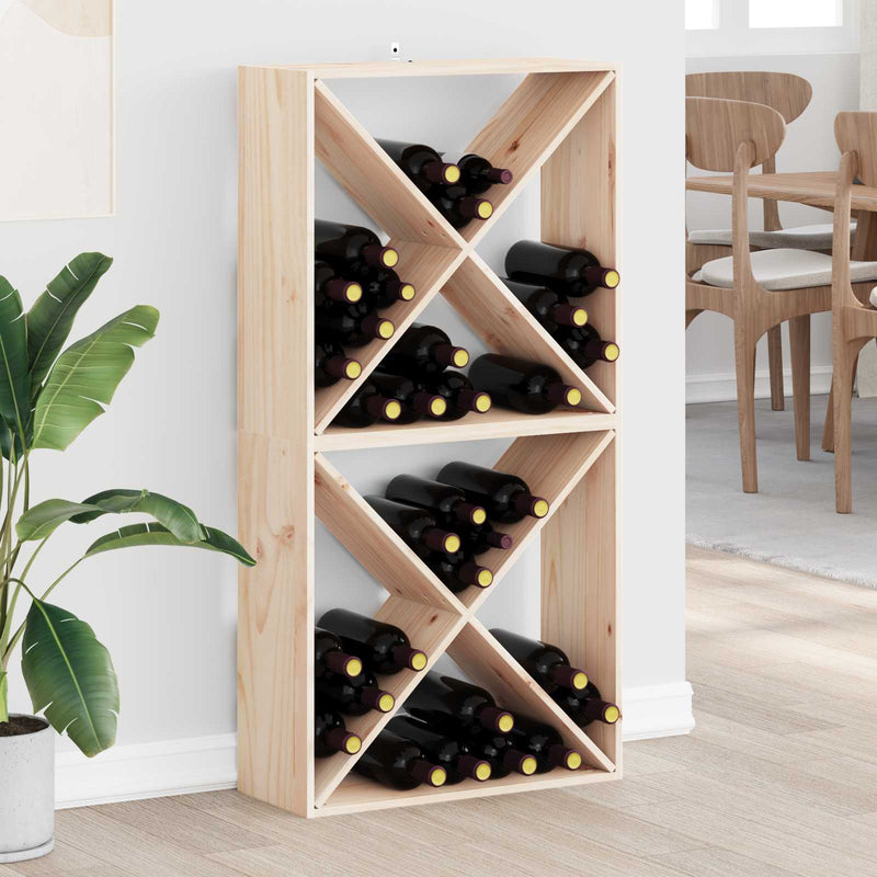 Raft pentru vin 2 buc. natural 62 x 25 x 62 cm
