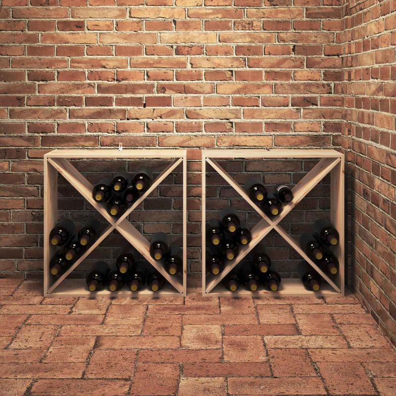 Raft pentru vin 2 buc. natural 62 x 25 x 62 cm