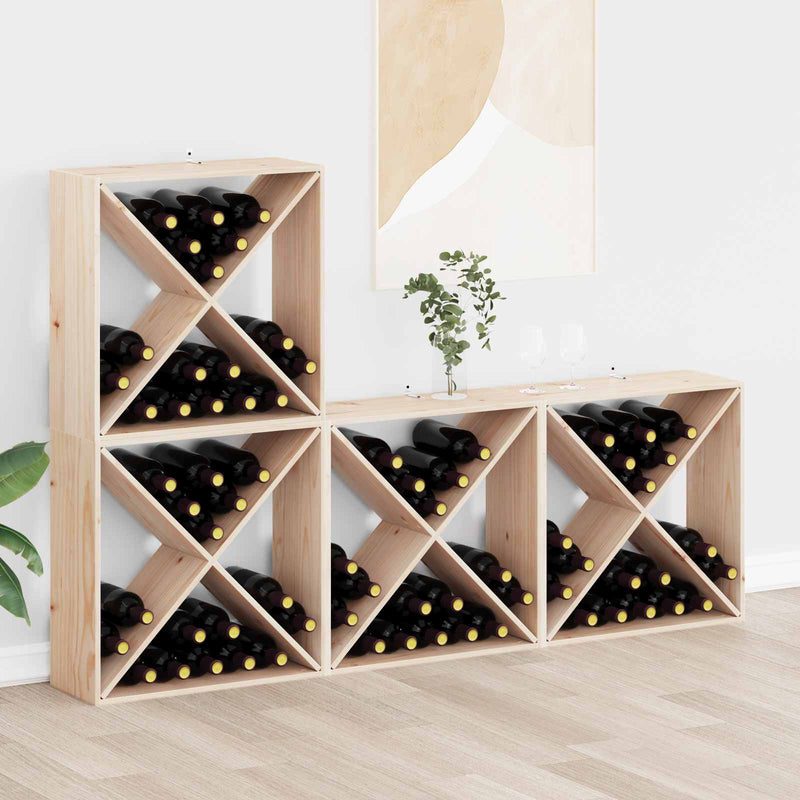 Raft pentru vin 4 buc. natural 62 x 25 x 62 cm