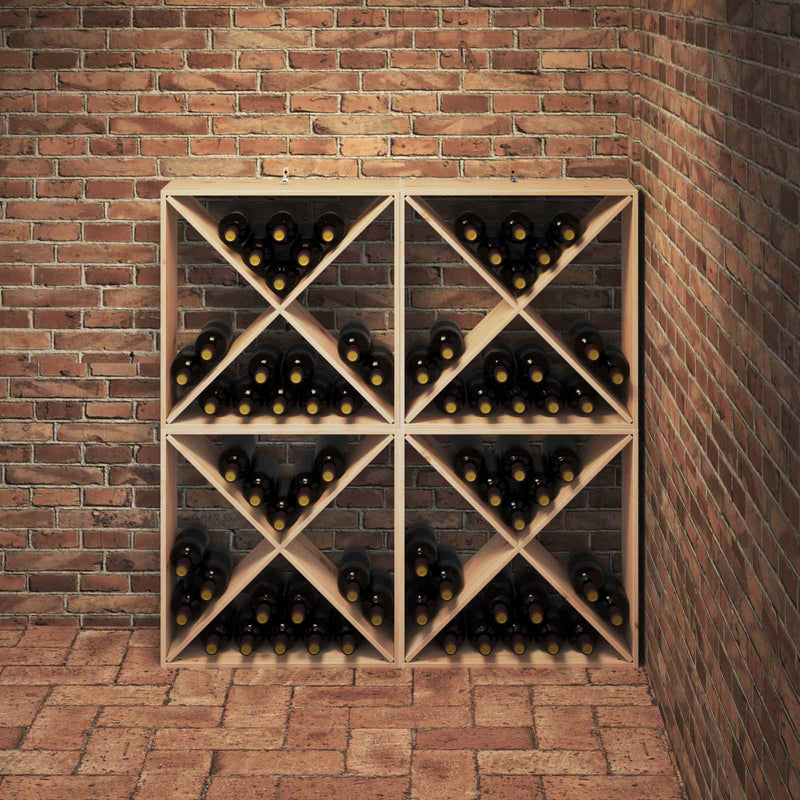 Raft pentru vin 4 buc. natural 62 x 25 x 62 cm
