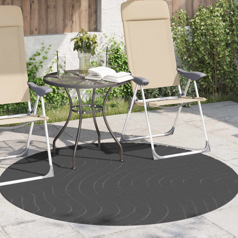 Covor pentru interior și exterior PALMERAS Antracit Ø 160 CM